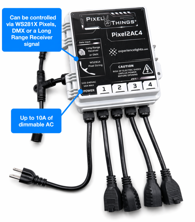 4 Output AC Dimming Controller - Pixel2AC4 - Experience Lights